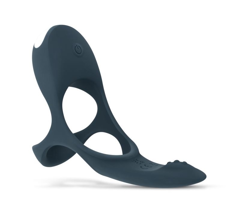 With the Boners Triple cockring, you'll enjoy delightful... Boners - Triple Vibro Cock Ring - Blue photo-6