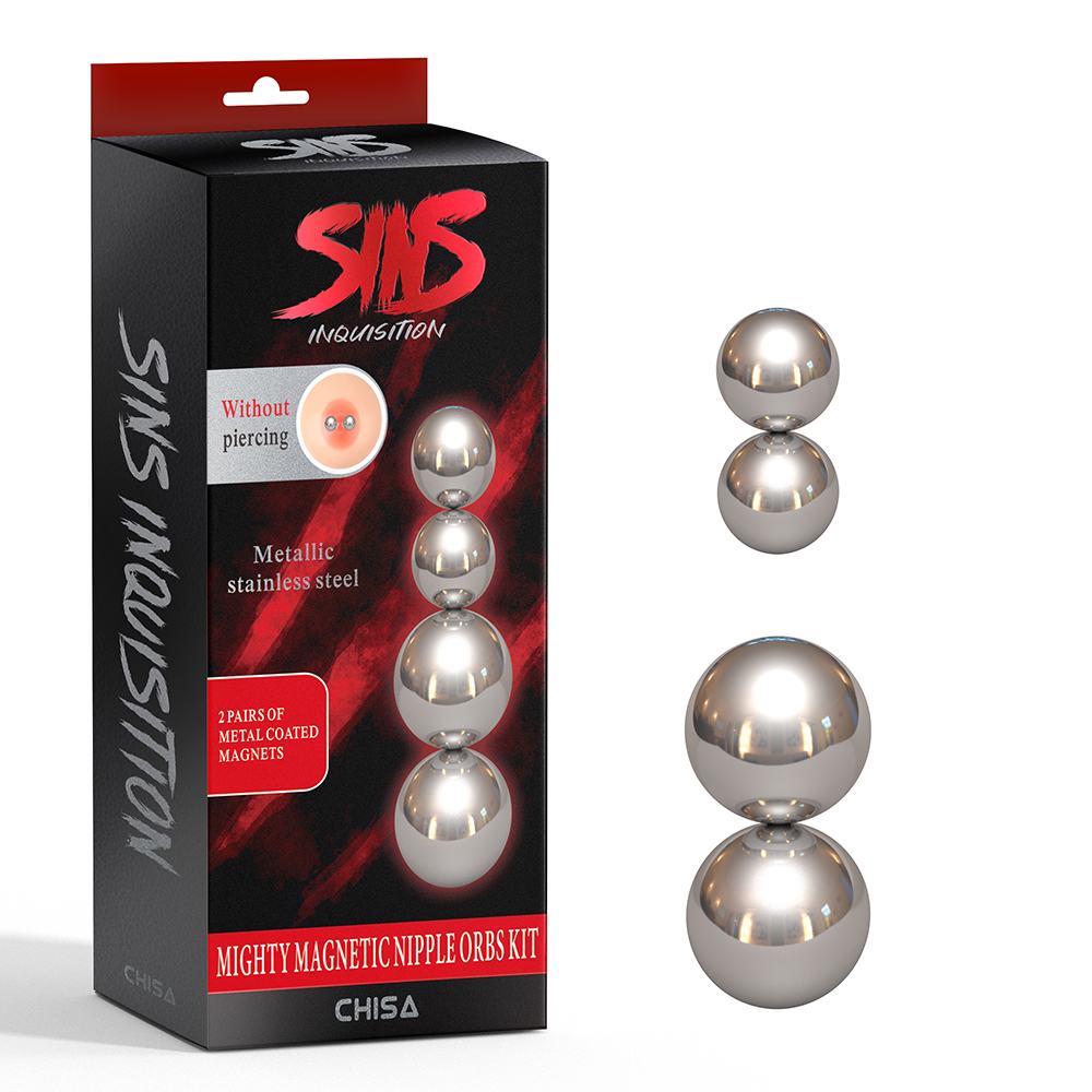Metal Coated Magnets, With No Piercing, External Use Only.
... Chisa - Mighty Magnetic Nipple Orbs Kit - Silver photo-6