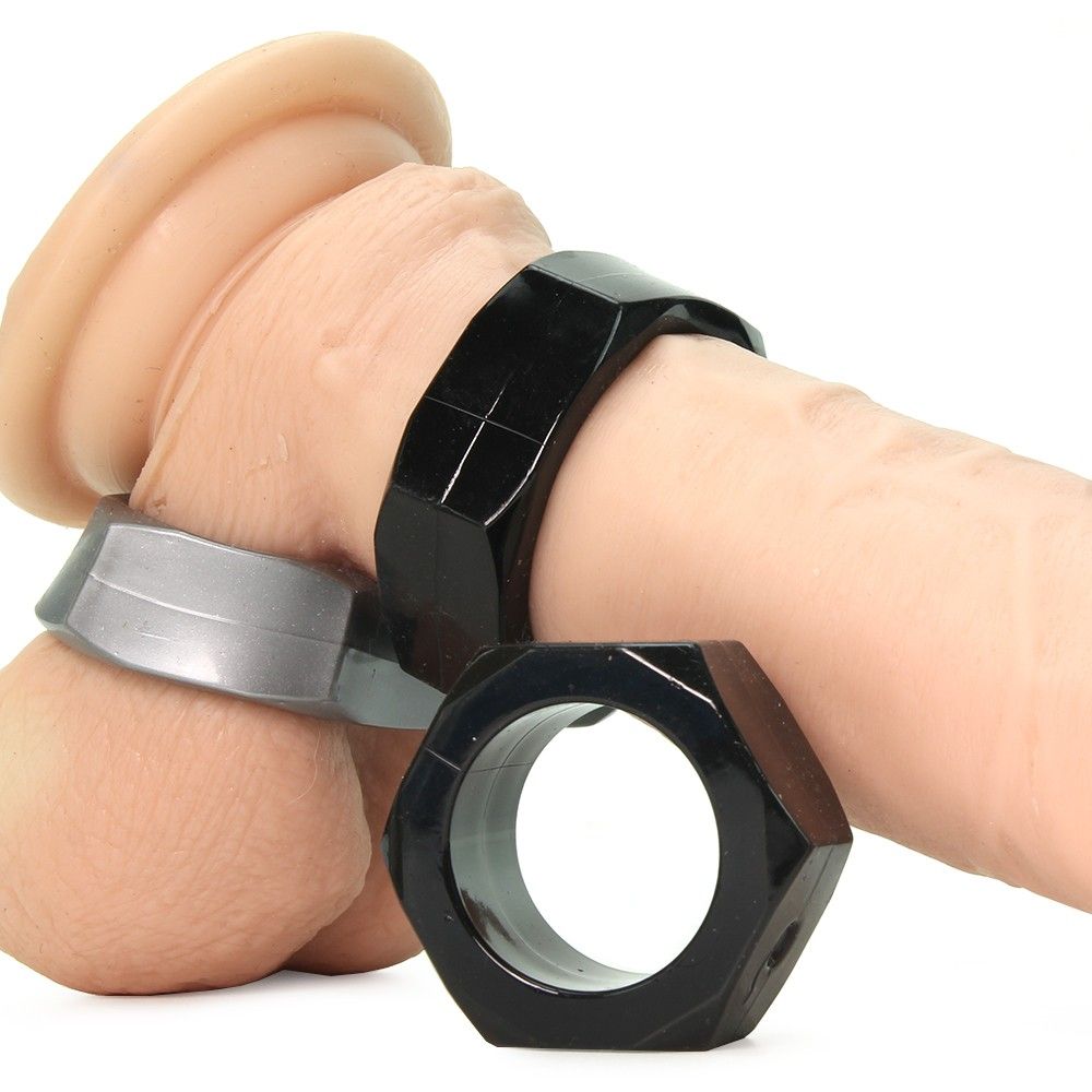 This set of stretch to fit cock rings work great as cock rin... TOF - 3 Piece Cock Nuts photo-8