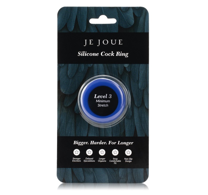 This luxury silicone cock ring will keep you harder for long... Je Joue - Silicone Cock Ring - Minimum Stretch - Blue photo-4