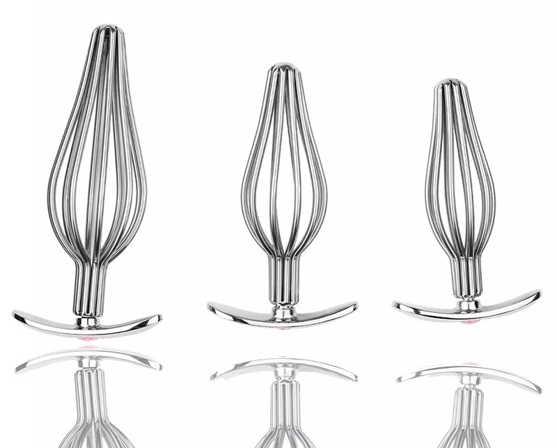 Teasing butt plug with smooth curve shape safe and comfortab... MT - Hollow Anal Plug S - Silver photo-8