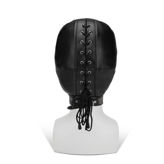 Explore some erotic power play with this Hood from Me You Us... Me You Us - Hood with Eyes Nose Mouth - Black photo-2