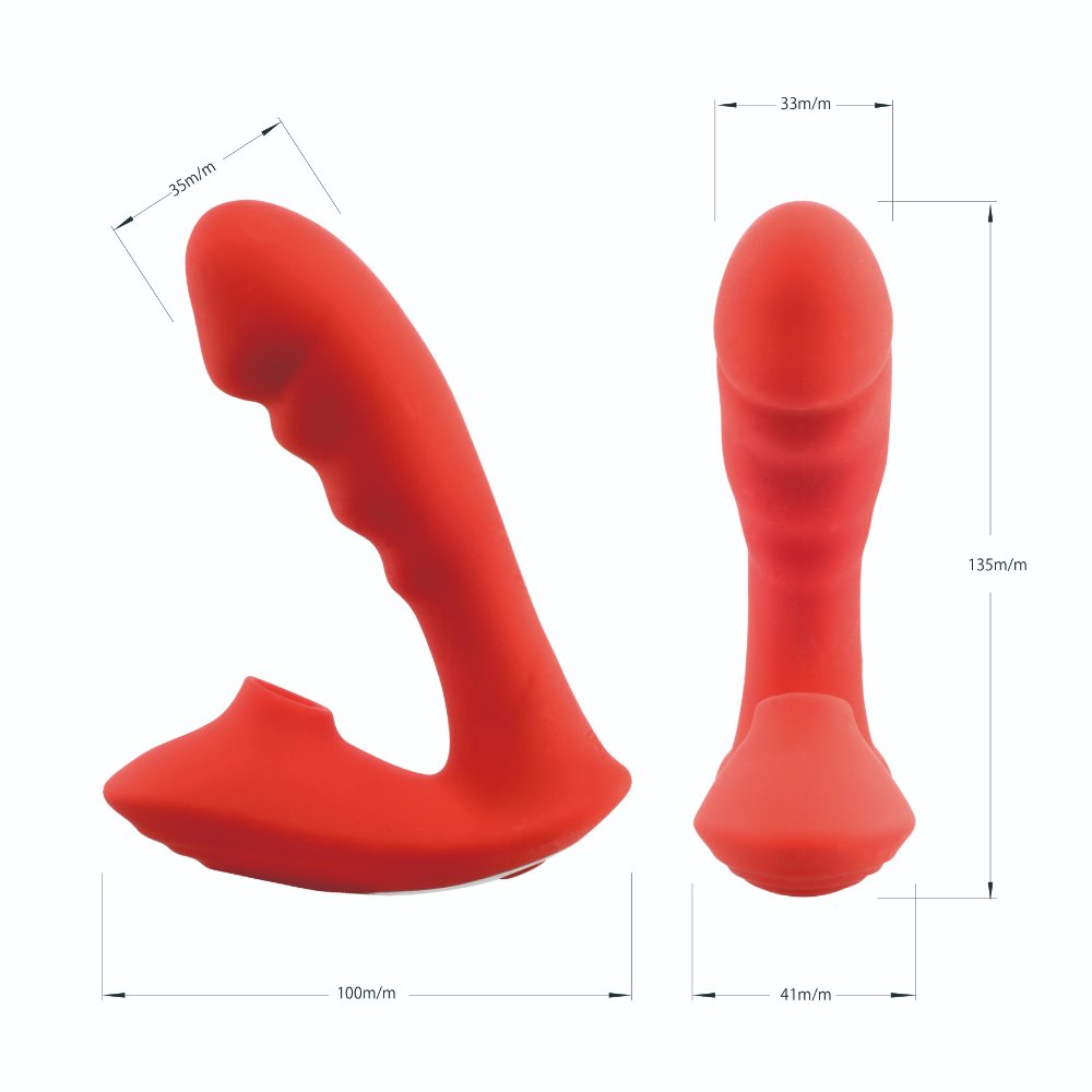 The greedy two-point attack vibe of the squid. The real tip ... T-Best - ClitClit Addiction Suction Vibe - Red photo-7