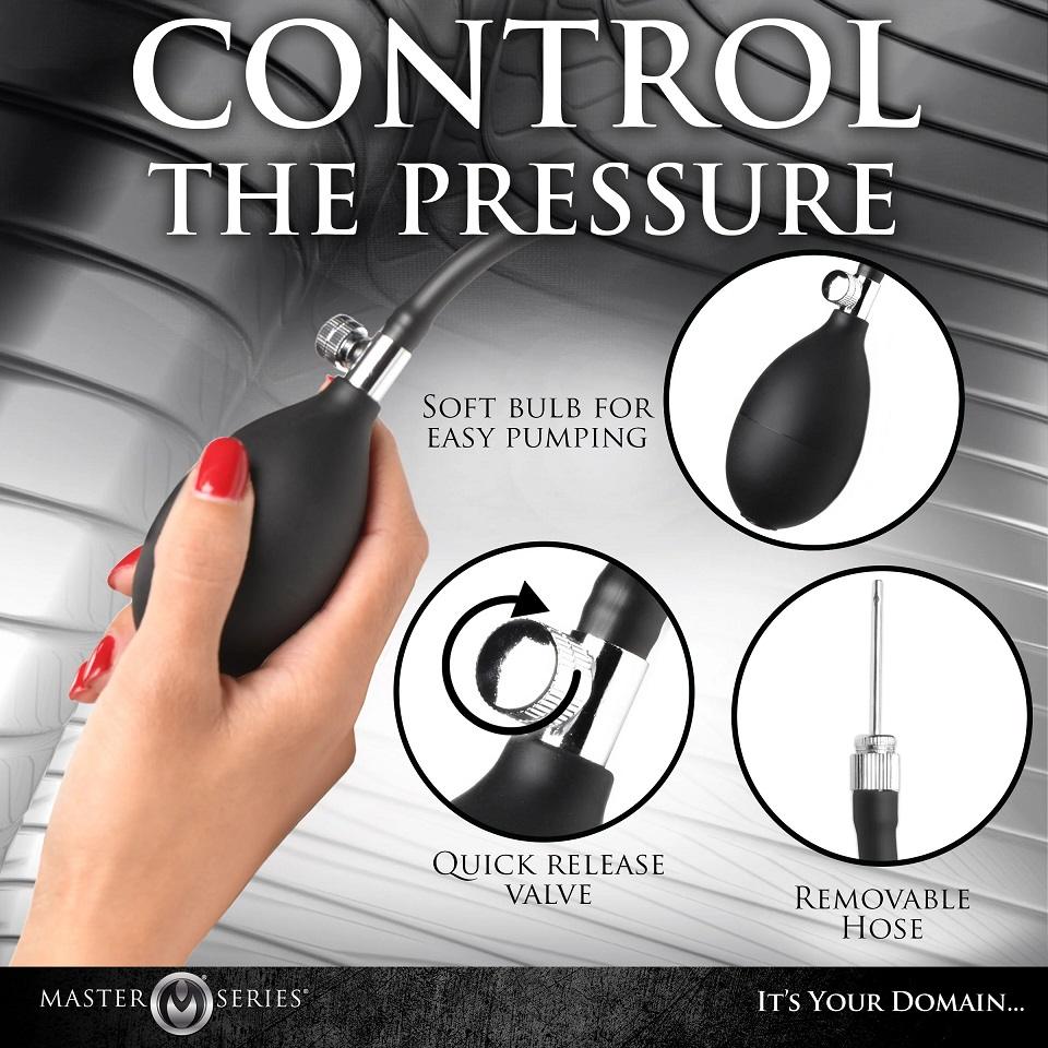 Go deeper with your fantasies and stretch the limits of your... Master Series - Ass Rattler Weighted Inflatable Plug - Black photo-5