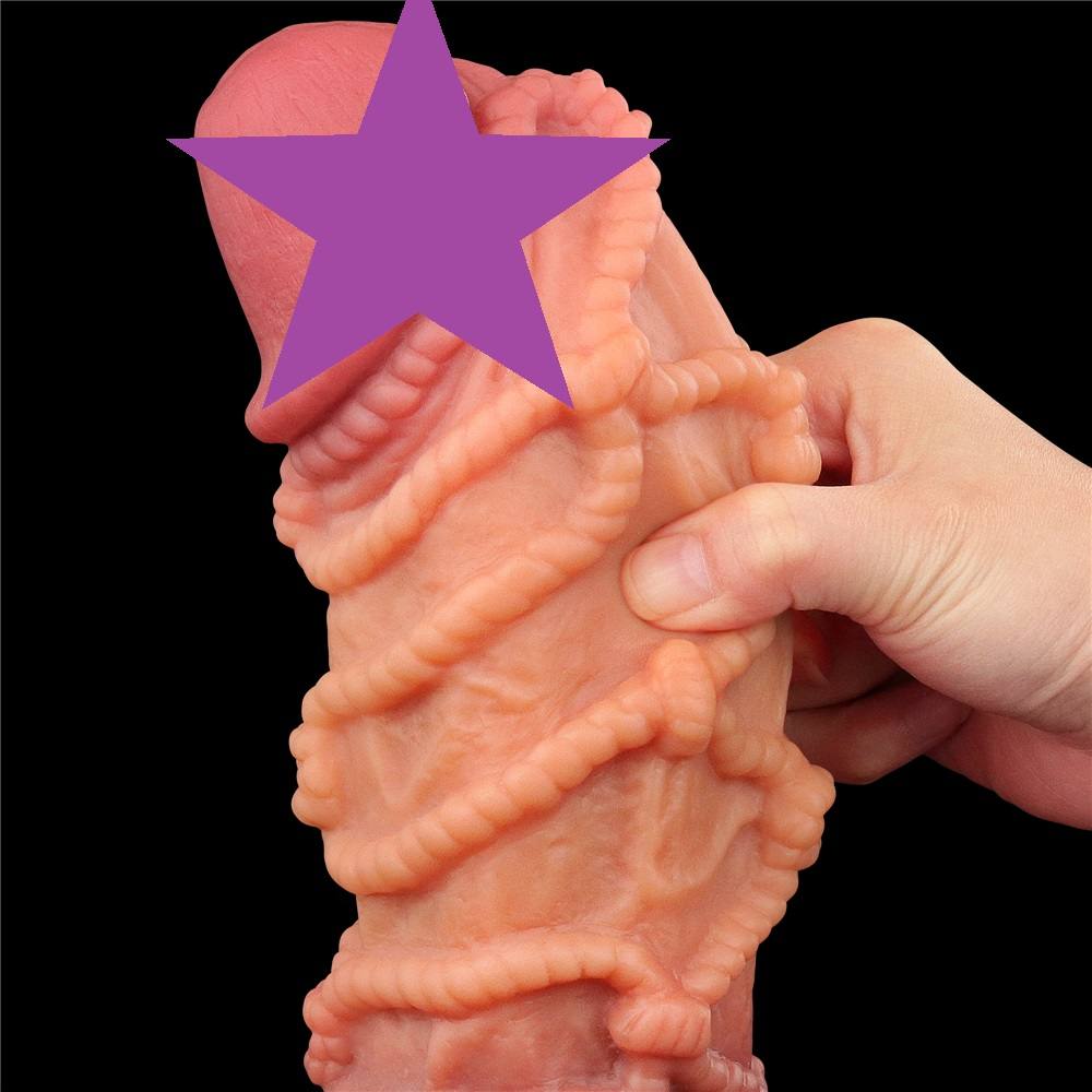 Built to deliver the most lifelike satisfaction, Love Toy Ki... Lovetoy - 10.5" Dual Layered Cock w Rope photo-2