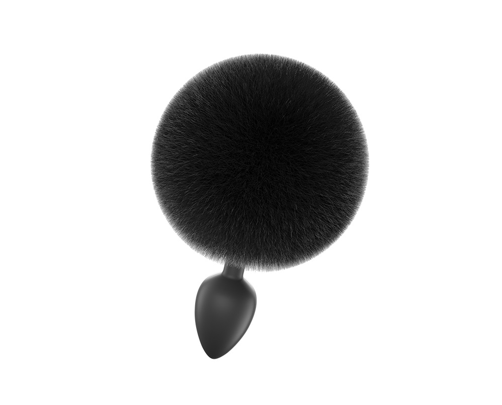 Soft & bushy Tail, Anal Train, Tapered Easy Entry Tip, Rolep... Chisa - Bunny Tail Butt Plug - Black photo-3