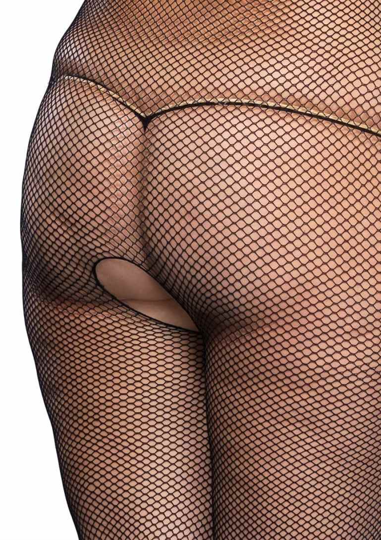 Just say yes. Seamless halter bodystocking with cutouts in a... Leg Avenue - Fishnet Halter Bodystocking - Plus Size photo-4