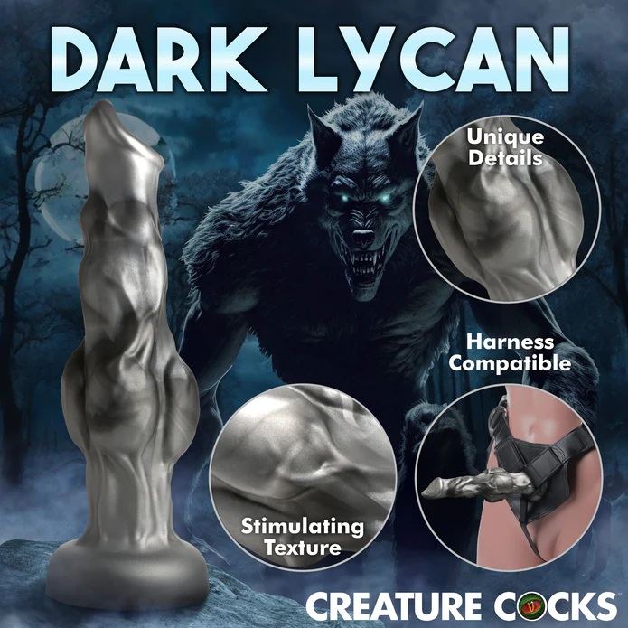 This silver and smoky black rod is iridescent and shines in ... Creature Cocks - Night Prowler Dildo M - Grey photo-4