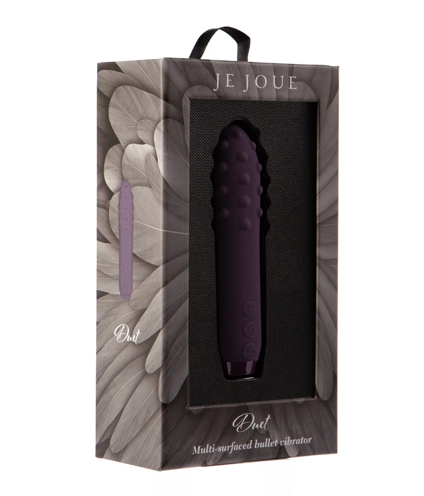 Meet Duet, a multi-surfaced bullet vibrator with small, roun... Je Joue - Duet Bullet Vibrator - Purple photo-12