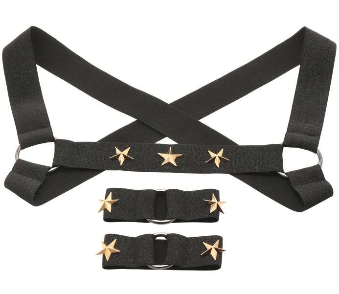Add some flair to your wardrobe with this comfortable, stret... Master Series - Star Boy Male Harness - Black - S/M photo-7