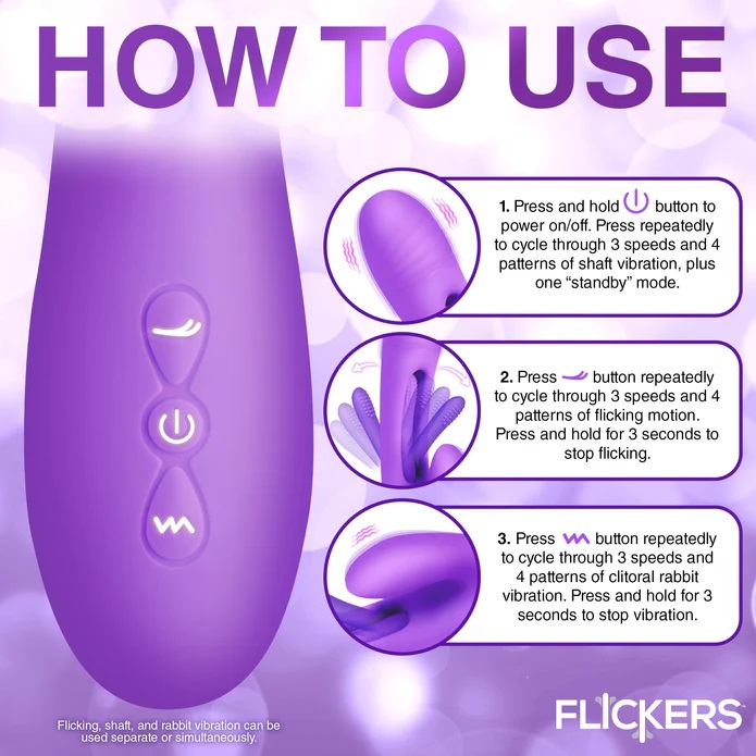 This powerful, sexy, Tri-Flick rabbit vibrator hits all the ... Inmi - Tri-Flick Rabbit Vibe - Purple photo-6