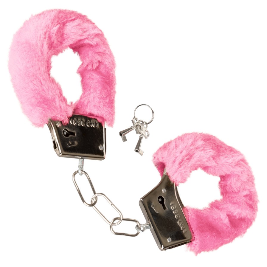 Let your lover take the lead and indulge in sensationally en... CEN - Playful Furry Cuffs - Pink photo-3