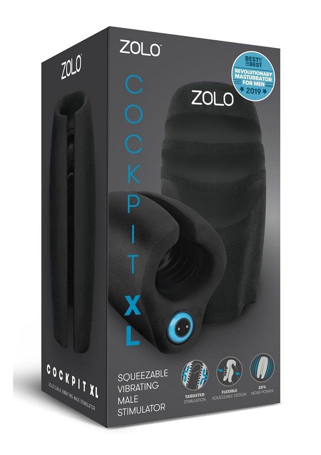 The Cockpit XL is a squeezable vibrating male stimulator tha... Zolo - Cockpit XL Stroker Vibrating Masturbator photo-2