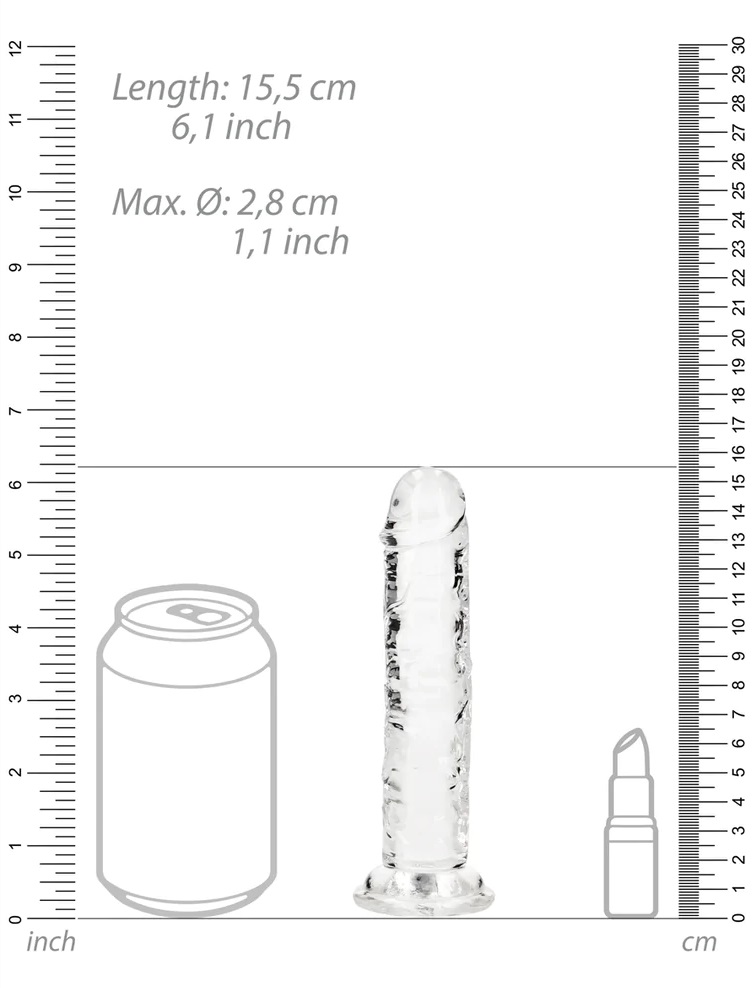 Ready for a CRYSTAL CLEAR orgasm? Reach your finest climax i... RealRock - 6" Straight Realistic Dildo - Clear photo-7