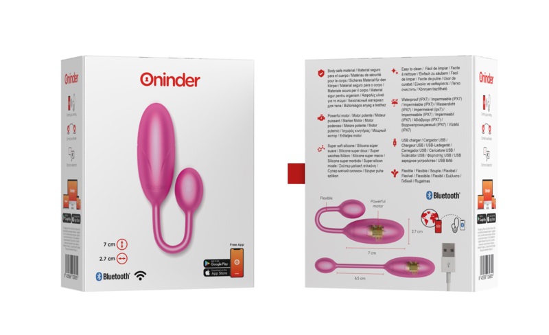 ONINDER DENVER is the ideal vibrator for couples who like to... Oninder - Denver App Controlled Vibro Egg - Pink photo-8