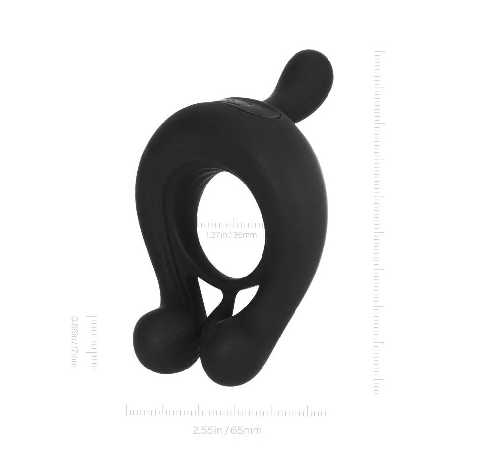 It is a multifunctional couple sex product used during inter... Honey Play Box - Kairos Vibro Cock Ring w Bullets - Black photo-7