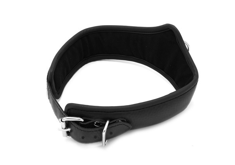 This basic Faux Leather Collar comes with a leash that easil... Kiotos - Basic Collar w Leash - Black photo-2