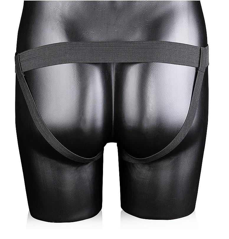 Forget all that you know about the classic Strap-On. Ouch! H... Ouch - Ribbed Hollow Strap-On 8" w Balls - Black photo-2