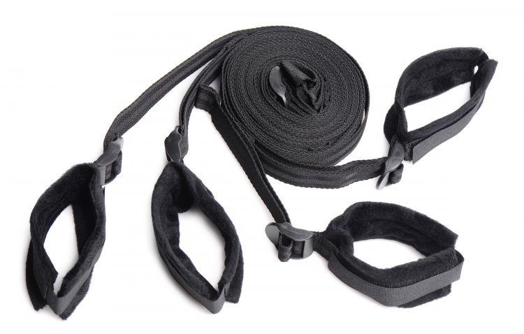 Everything you need for a fulfilling BDSM scene is included ... Strict - Bed Restraint Bondage Kit - Black photo-9