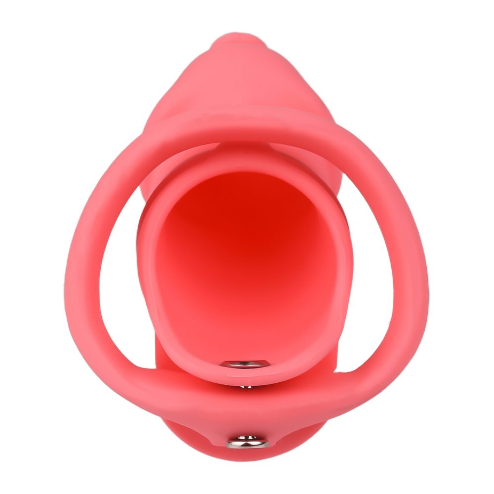 Cage high: 107mm &n... FAAK - Long Resin Chastity Cage - Red photo-3