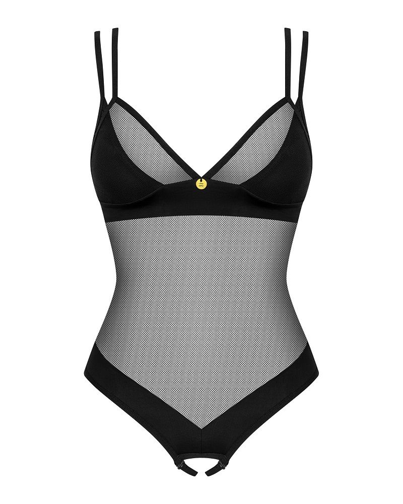 Do you want time to stop and your other half's heart to ... Obsessive - Nesari Crotchless Teddy - Black - XL/2XL photo-3