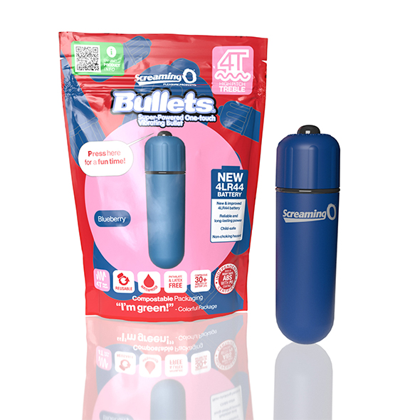 The Screaming O 4T Bullets are the ultimate go anywhere vibe... The Screaming O - 4T Vibro Bullet - Blueberry photo-4