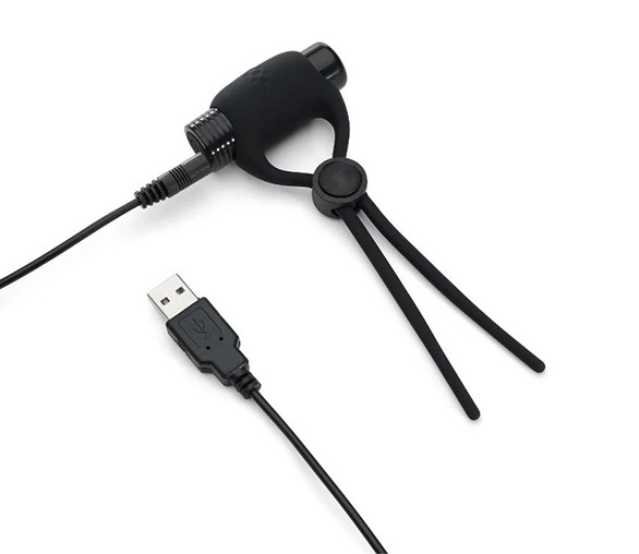 May lead to better orgasms & longer passion sessions with th... So Divine - Adjustable Vibro Ring - Black photo-5