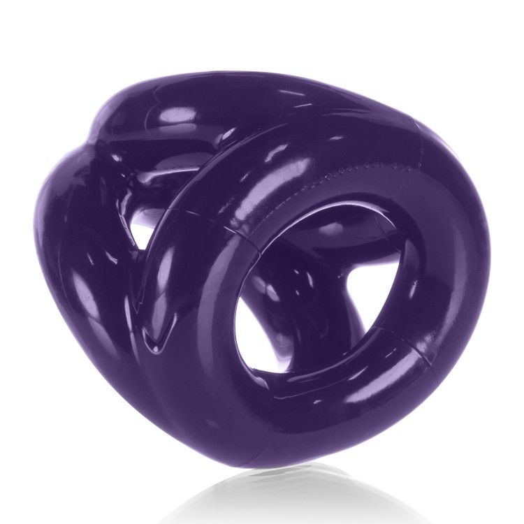 TRI-SPORT is modeled after traditional steel tri-cockrings b... Oxballs - Tri-Sport Cocksling - Eggplant photo-3