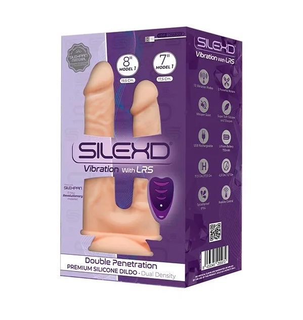 Double dildo from your favorite brand with an extra touch, n... Silexpan - 8" Double Vibro Dildo - Flesh photo-3