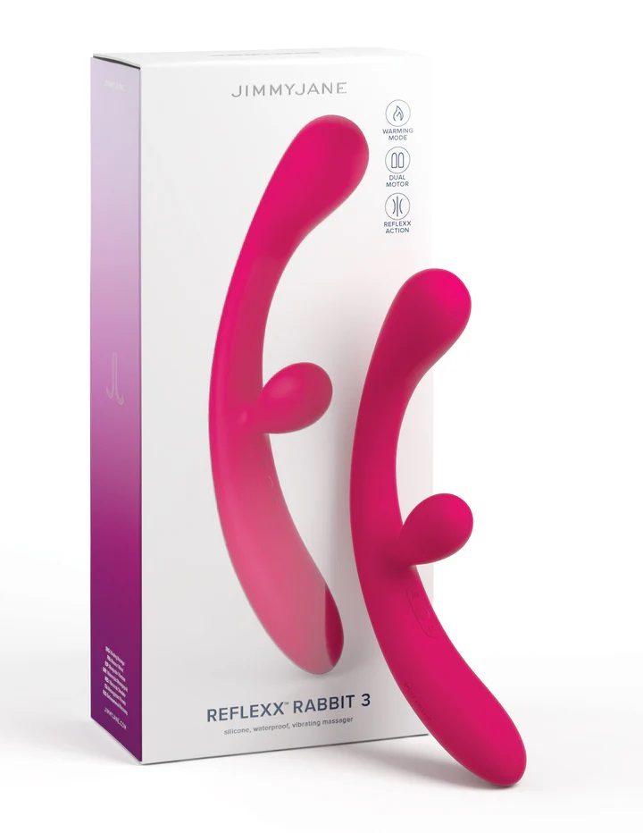The unique, spring-like, curved design of the Reflexx Rabbit... JimmyJane - Reflexx Rabbit 3 Vibrator - Red photo-8