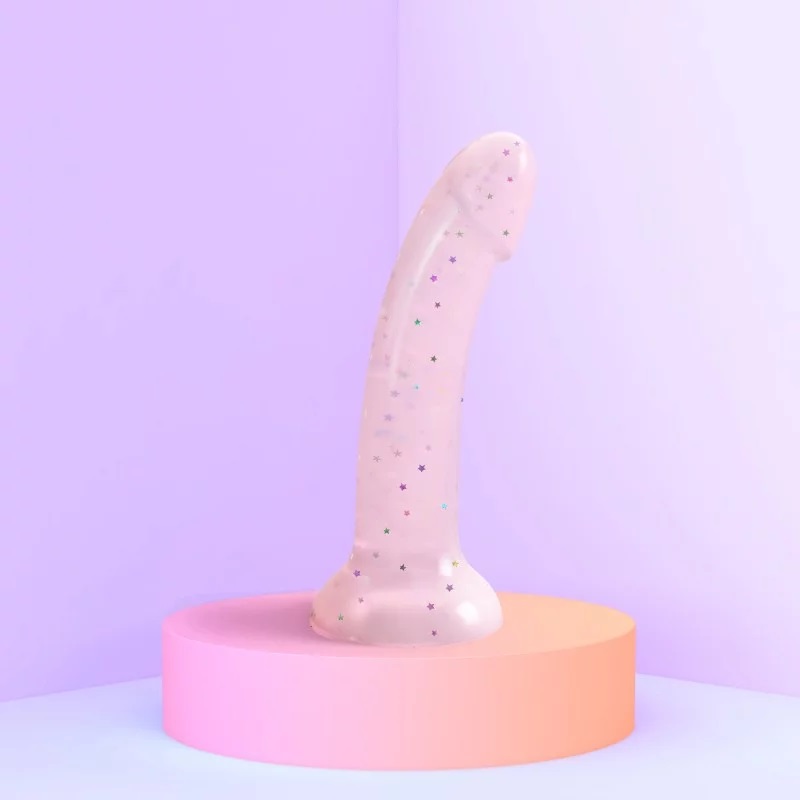 This new range of dildos, each one more fun and cutely kawai... Love to Love - Starlight Glitter Dildo - White photo-6