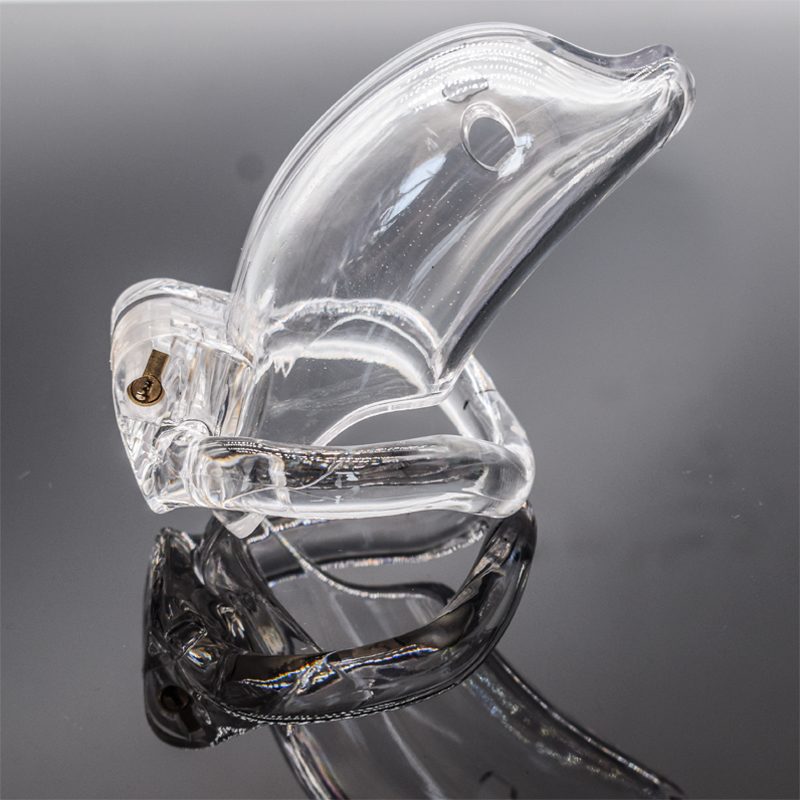 Total high: 110mm &... FAAK - Long Dolphin Chastity Cage - Clear photo-3