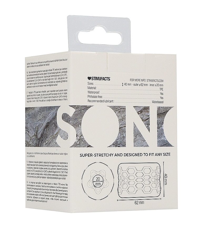 Made from super-smooth and flexible TPE the open-ended mastu... Sono - #94 Reversible Masturbator - Clear photo-6