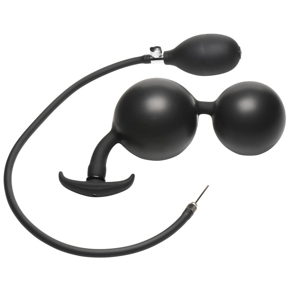 Go deeper with your fantasies and stretch the limits of your... Master Series - Ass Rattler Weighted Inflatable Plug - Black photo-3