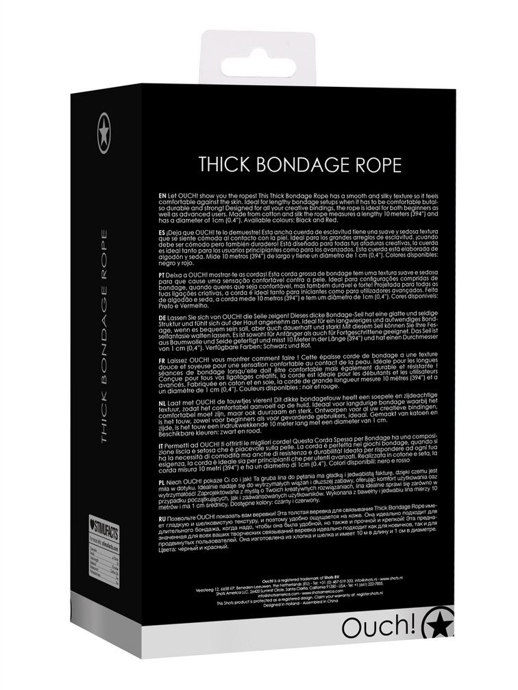 Let OUCH! show you the ropes! This Thick Bondage Rope has a ... Ouch - Thick Bondage Rope 10m - Black photo-7