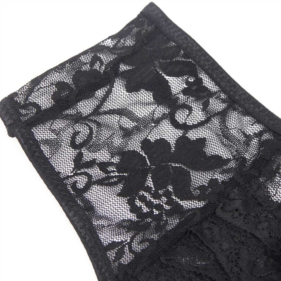Waist and leg elastic band design, great elasticity, fits th... Ohyeah - Lace Crotchless Panty - Black - L photo-13