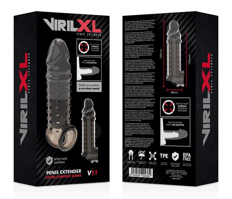 Increase your girth and intensify the pleasure for both of y... VirilXL - V11 Penis Extender - Black photo-7