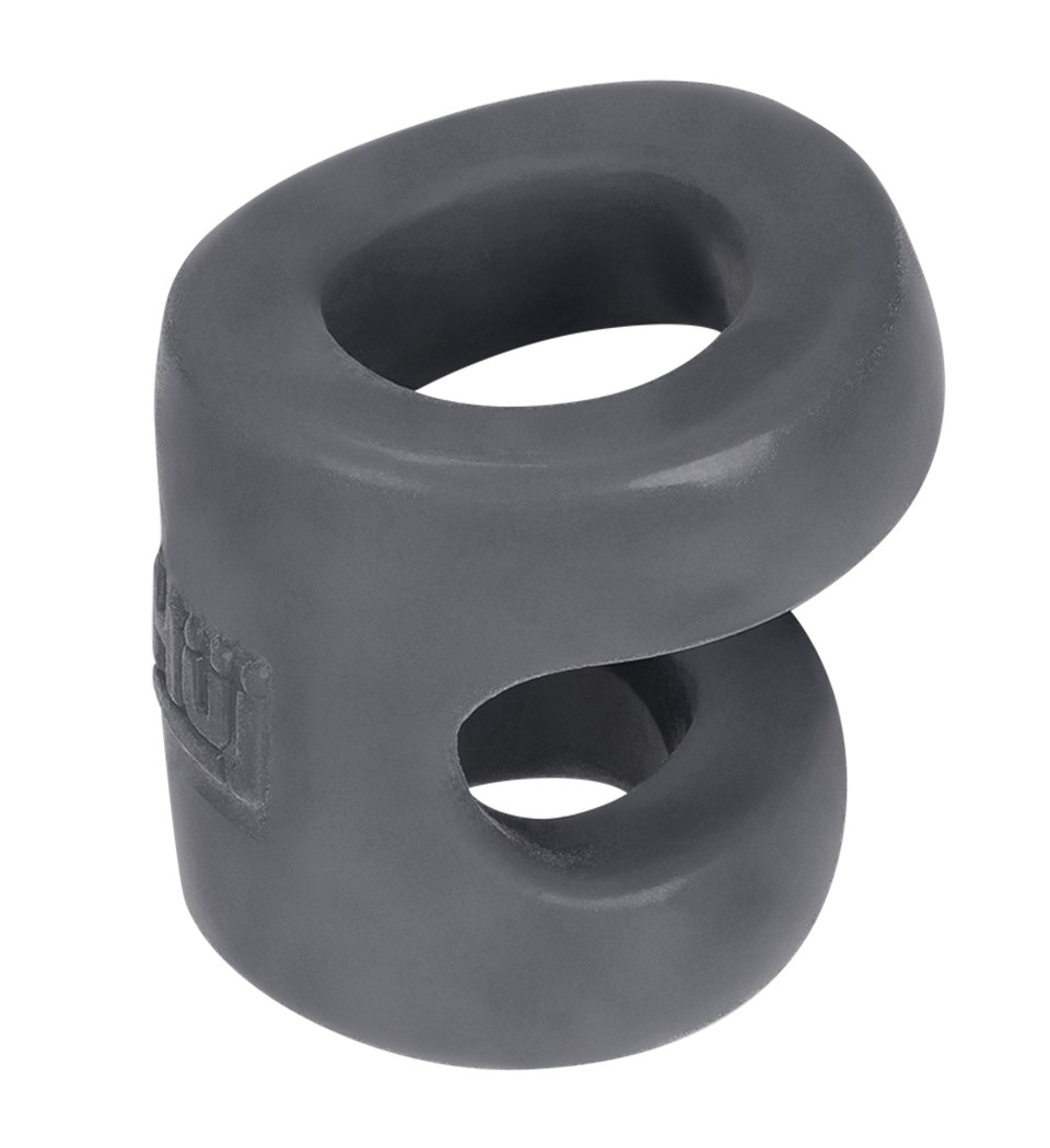 CONNECT is a cockring with an attached sack ring for a guy’s... Hunkyjunk - Connect Tugger Ring - Grey photo-2