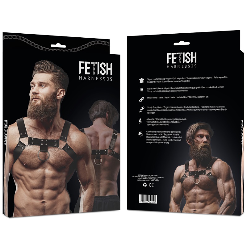 Unleash your power and dominate the dance floor with our fro... Fetish Submissive - Chest Strap Male Harness - Black photo-4