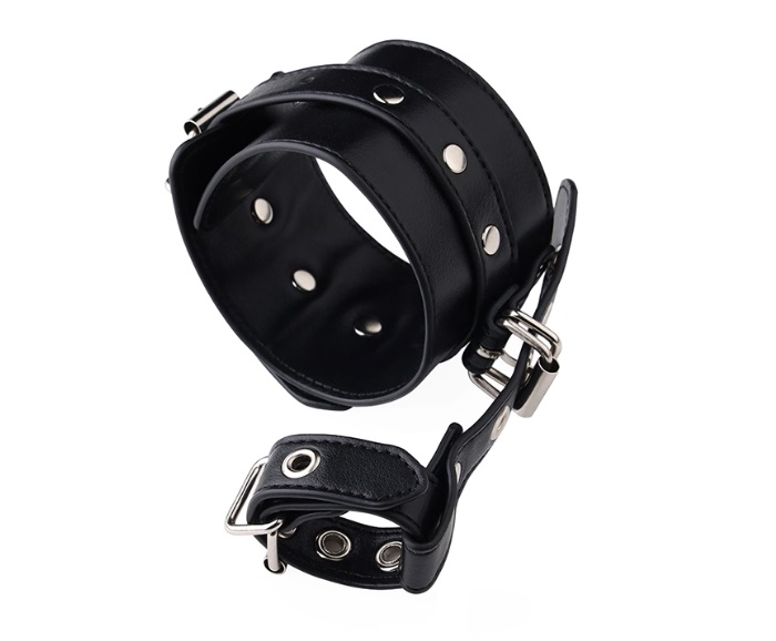 BDSM bondage hand cuffs with fingers lock MT - Handcuffs w Fingers Lock - Black photo-3