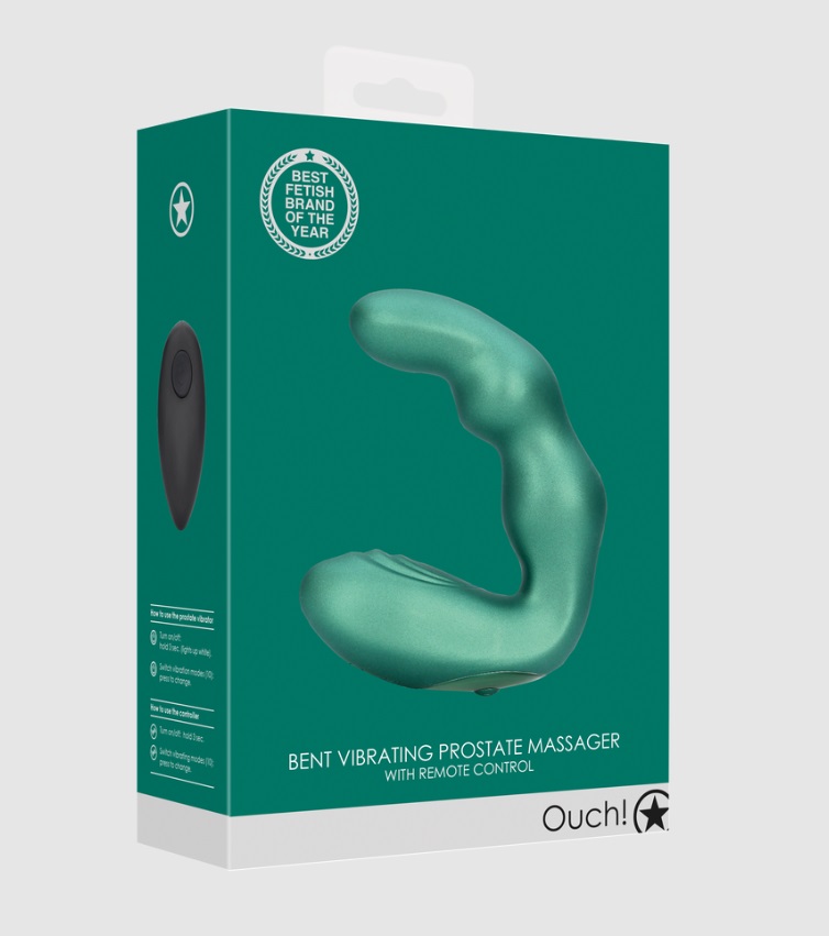 Enhance your pleasure with the Bent Vibrating Prostate Massa... Ouch - Bent Prostate Massager - Metallic Green photo-8