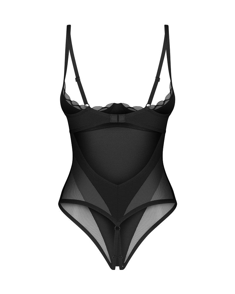 Discover the Stelisa crotchless teddy with a half-bra and hi... Obsessive - Stelisa Crotchless Body - L/XL photo-5