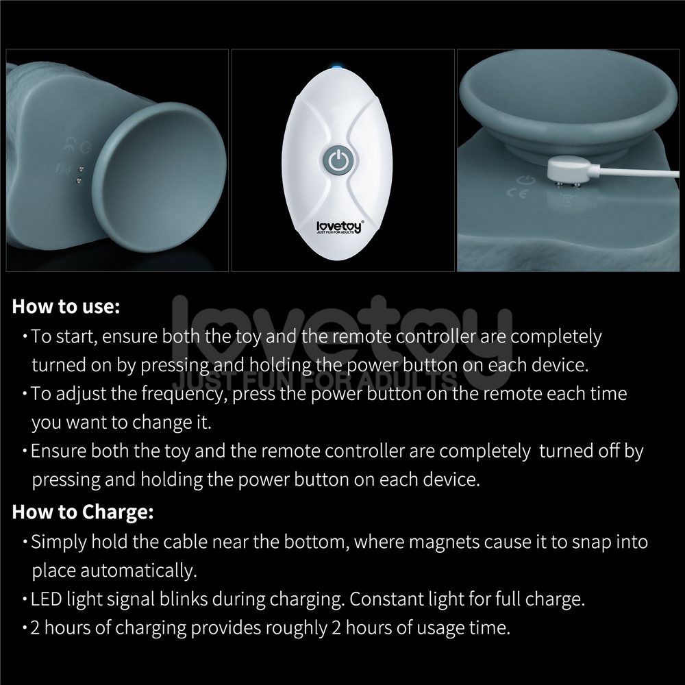 Incredibly lifelike with a dual-layered shaft and realistic ... Lovetoy - 11" Thrusting Vibro Dildo - Blue photo-13