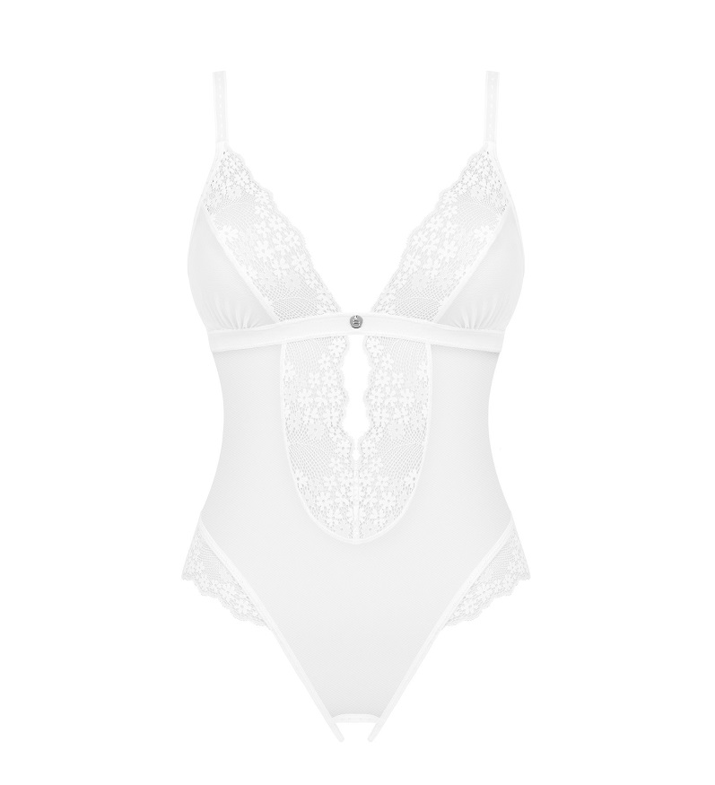If you are looking for exceptional lingerie for your wedding... Obsessive - Heavenlly Crotchless Teddy - White - M/L photo-7