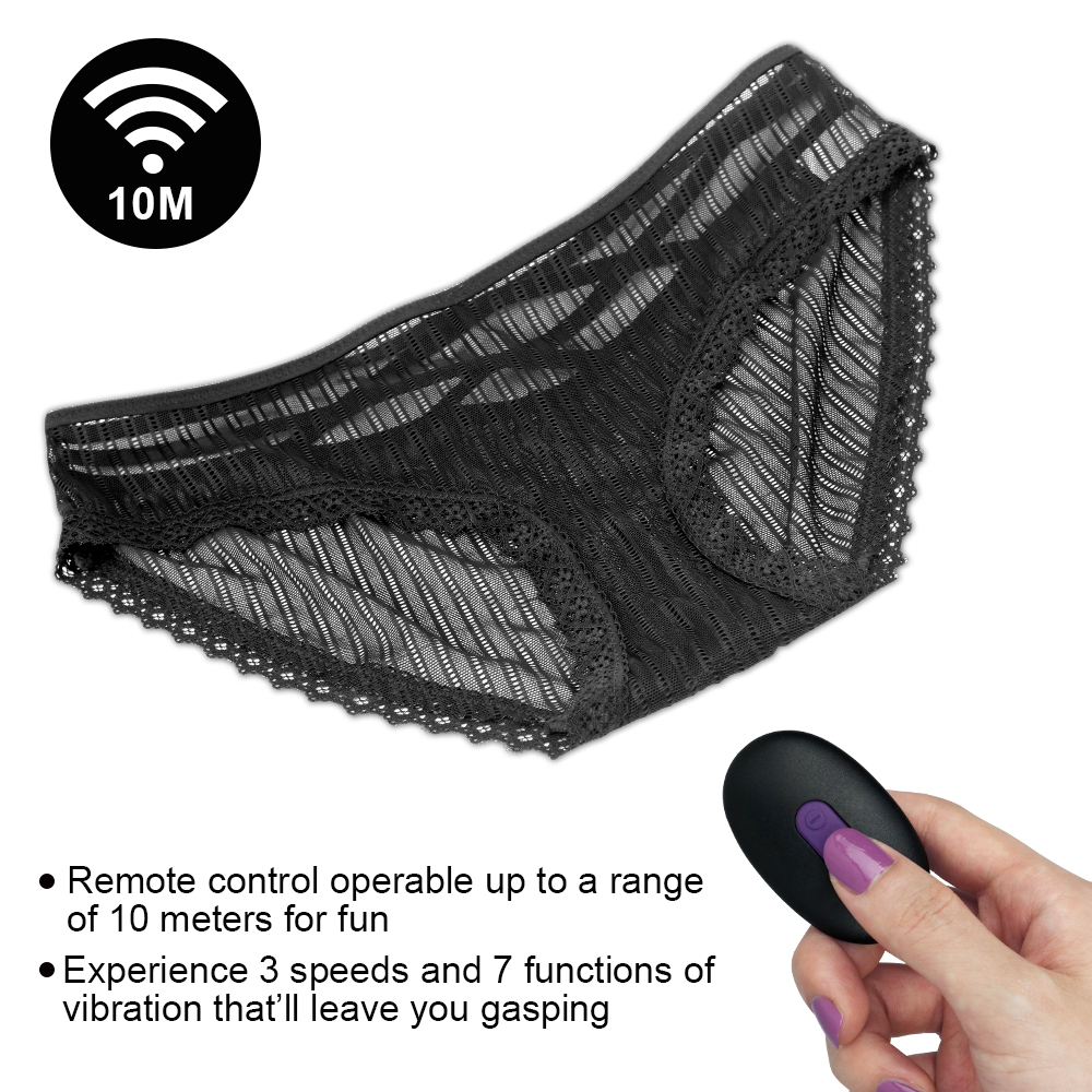 This completely Remote controlled rechargeable vibrating lac... Lovetoy - IJOY Vibro Panties - Black photo-7