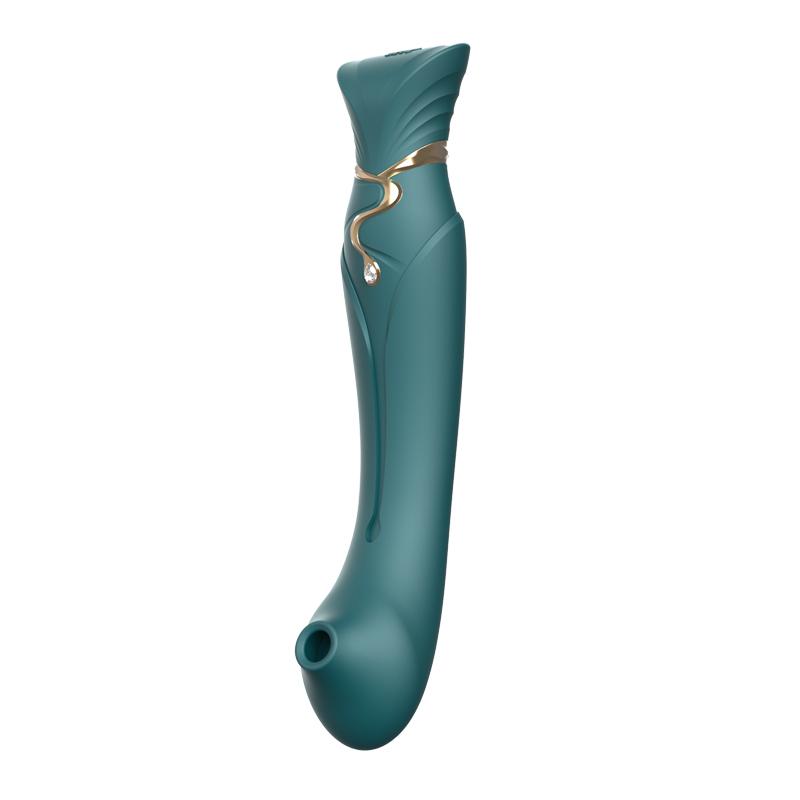 Experience true luxury with the ZALO Queen G-spot PulseWave ... Zalo - Queen APP Heating Vibro Set - Jewel Green photo-2