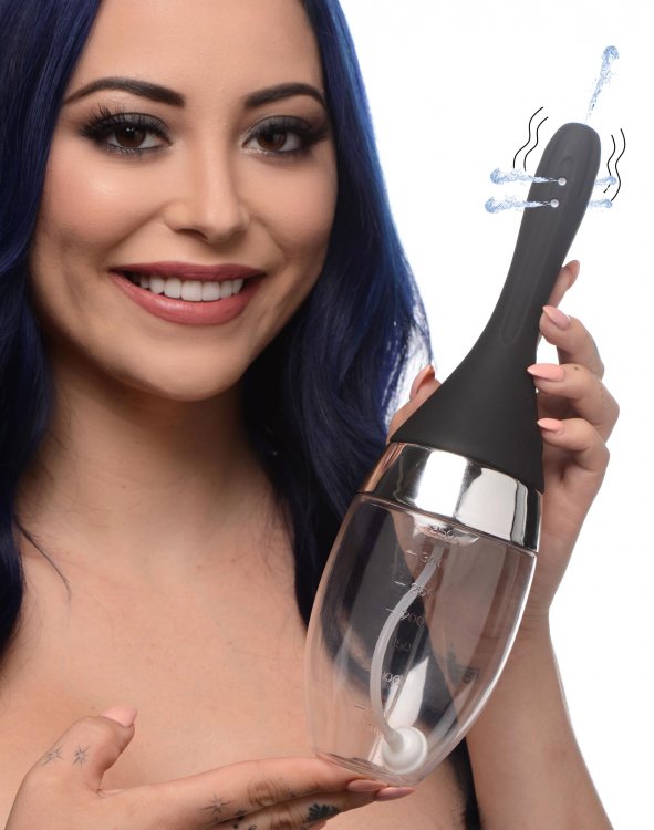 Clean out and freshen up with ease and pleasure! This premiu... CleanStream - Auto Vibro Enema Bulb - Black photo-2