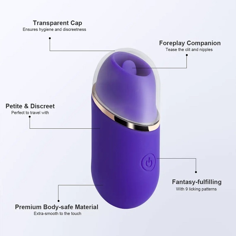 Never has a sex toy been so petite, so pretty, and so practi... Honey Play Box - Abby Mini Licking Vibrator - Purple photo-3