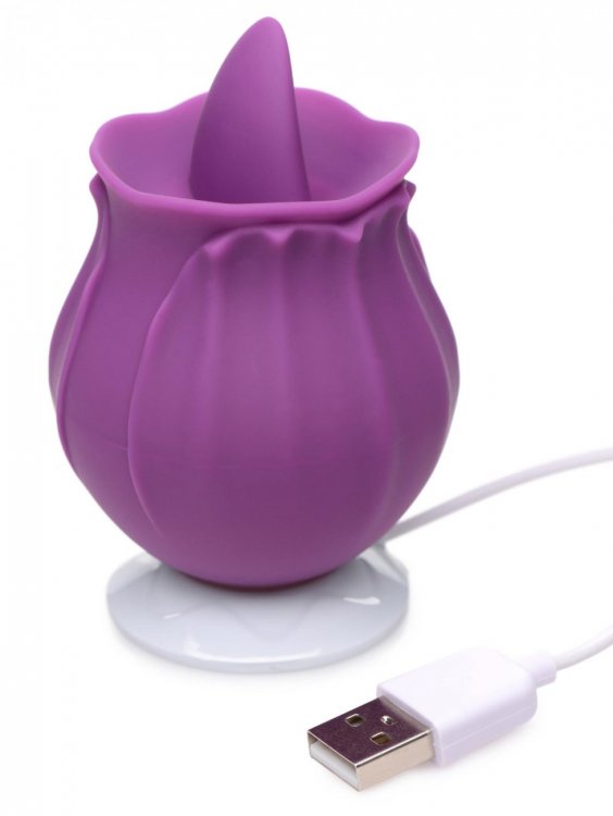 Prepare to blossom with pleasure with this violet-shaped Blo... Inmi - Bloomgasm Wild Licking Stimulator - Purple photo-7