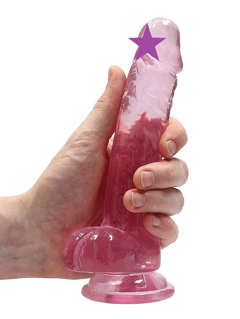 This REALROCK CRYSTAL CLEAR model has been designed with rea... RealRock - 7" Realistic Dildo w Balls - Pink photo-2
